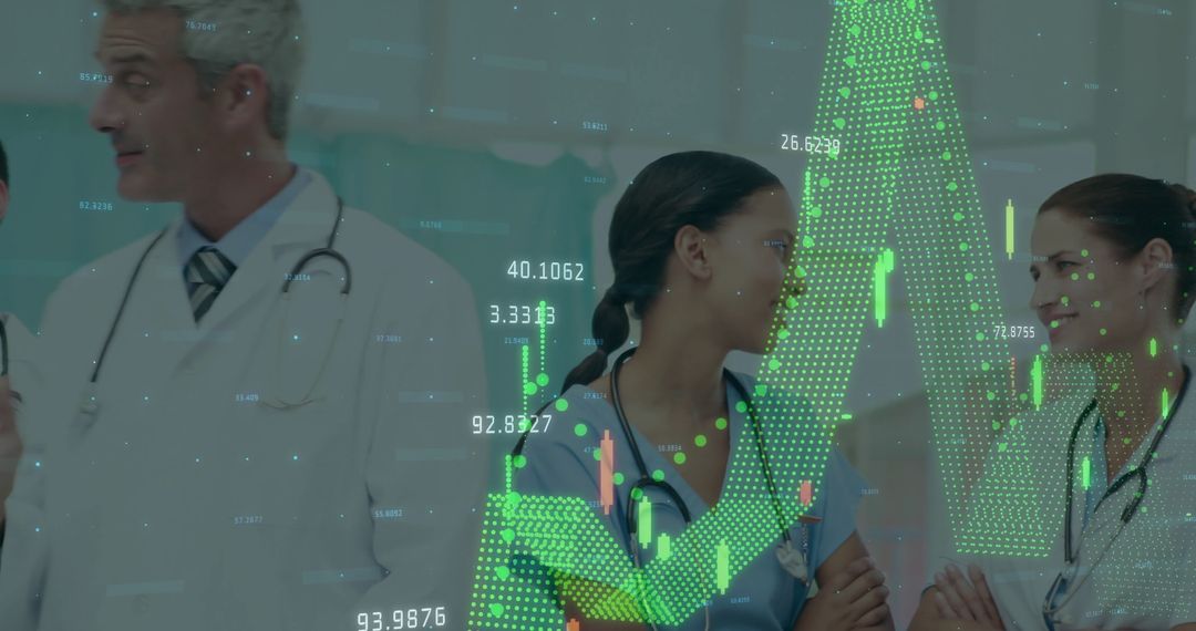 Doctors Analyzing Health Data in Hospital Corridor