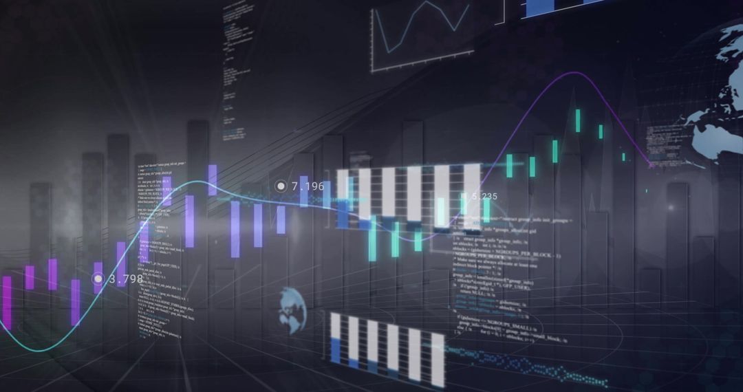 Abstract Digital Interface with Global Data Visualizations