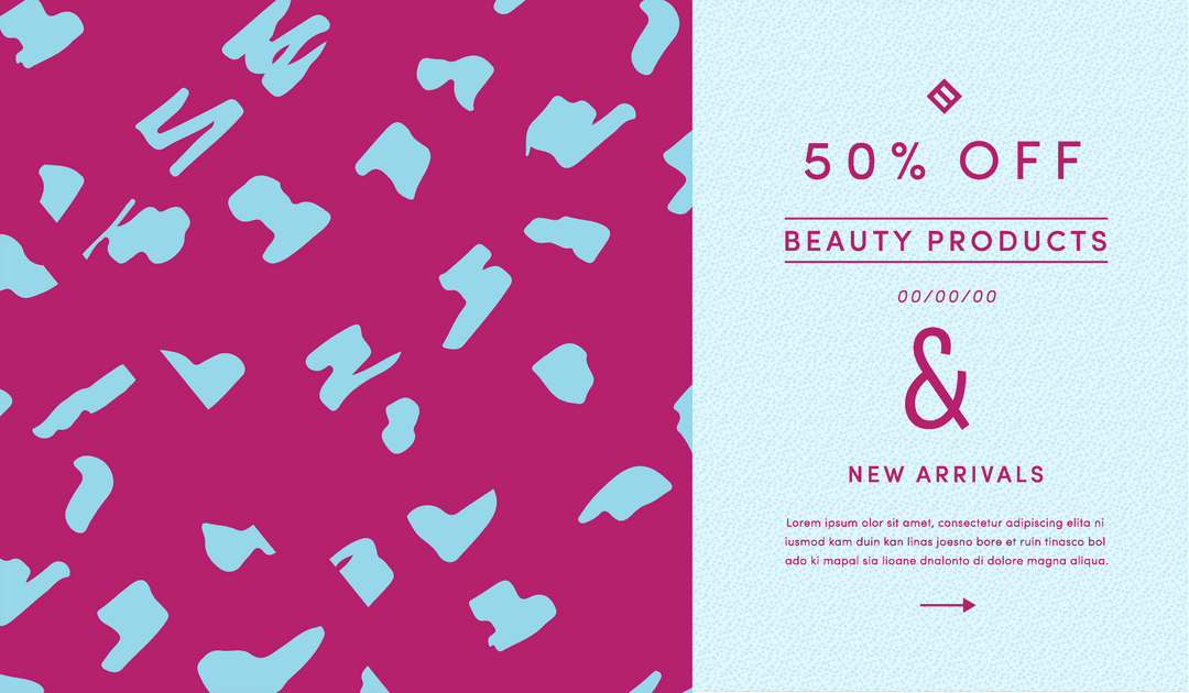 Transparent Vector Banner with 50 Percent off for Beauty Products