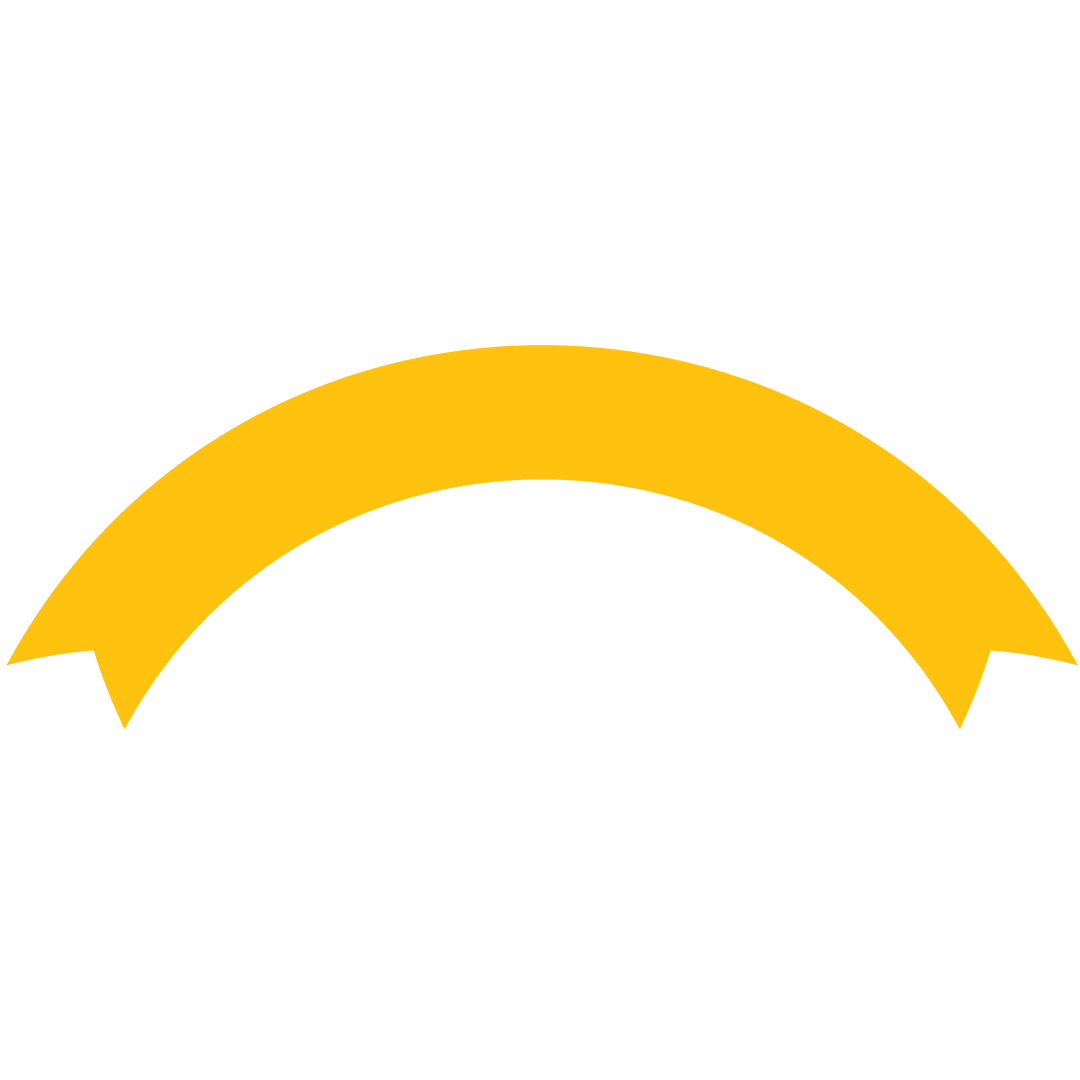 Yellow Arch-Shaped Abstract Design on Transparent Background