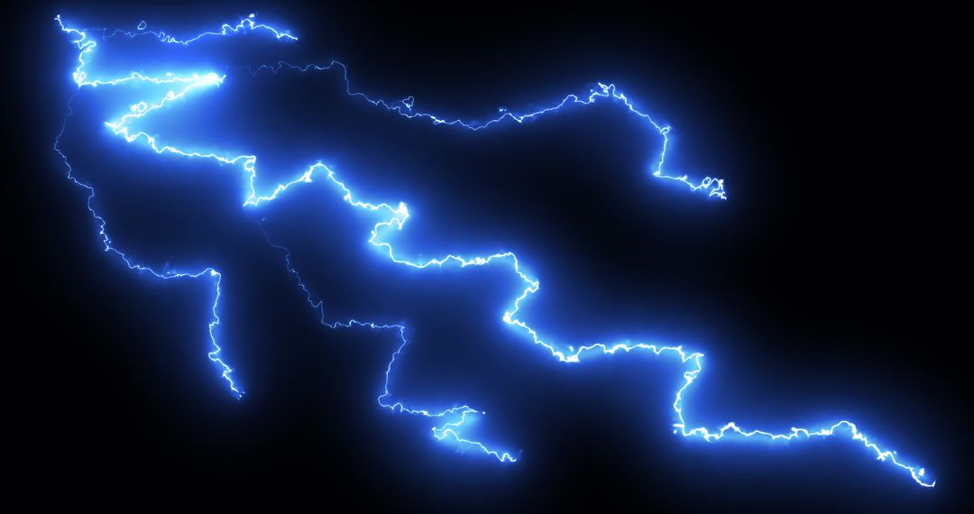 Dynamic Blue Lightning Strikes Over Vibrant Black Background - Free Images, Stock Photos and Pictures on Pikwizard.com