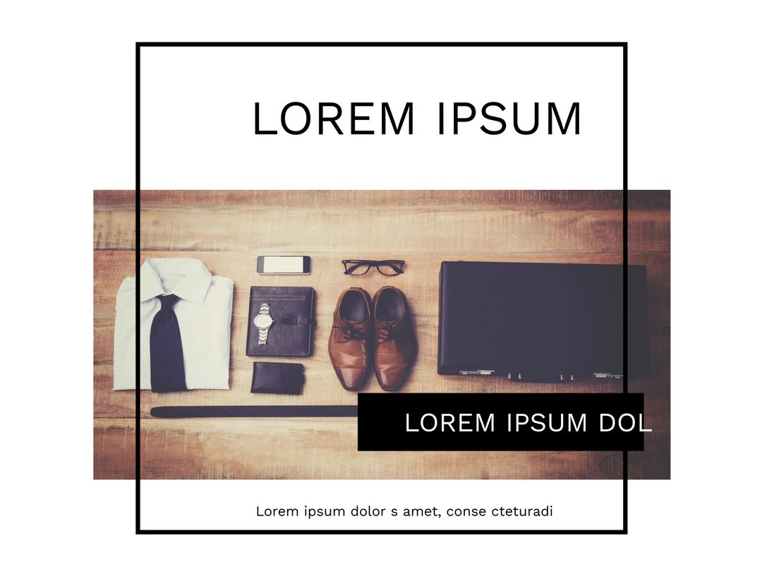 Elegant Business Accessories Layout on Wooden Surface