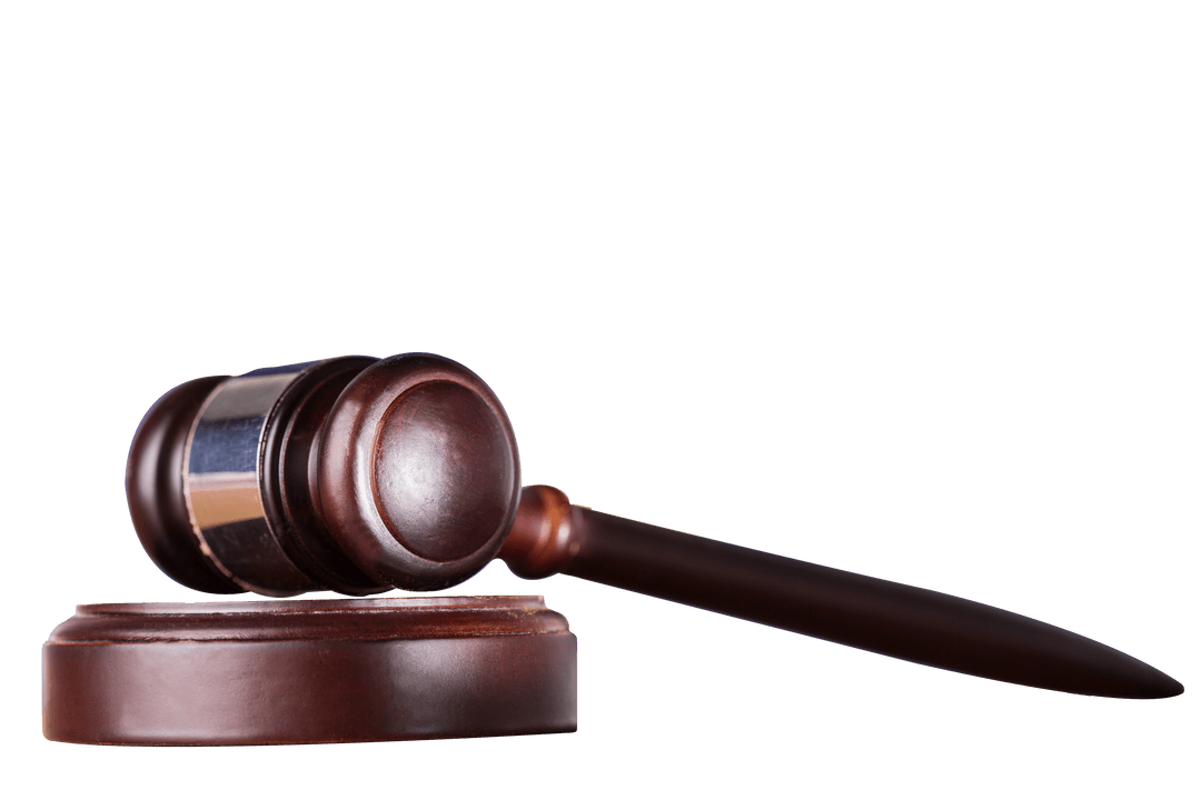 Wooden Gavel on Transparent Background for Legal and Justice Concepts