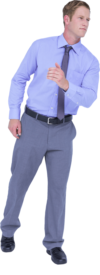 Transparent Businessman Gesturing Walking