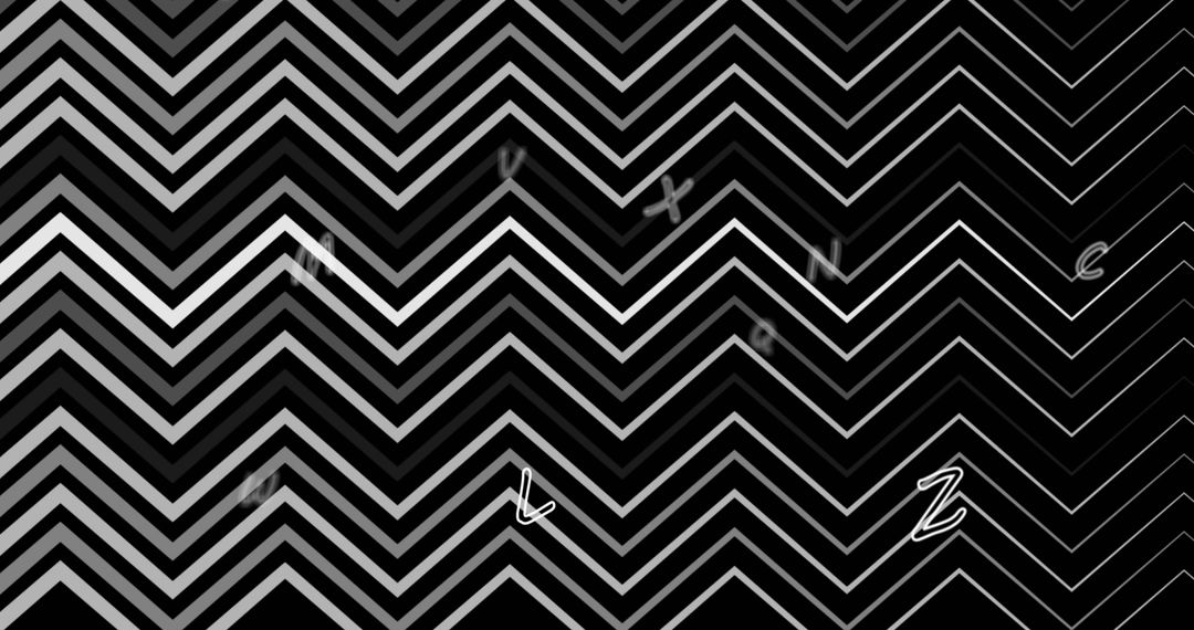 Black and White Zigzag Patterns with Overlayed Letters
