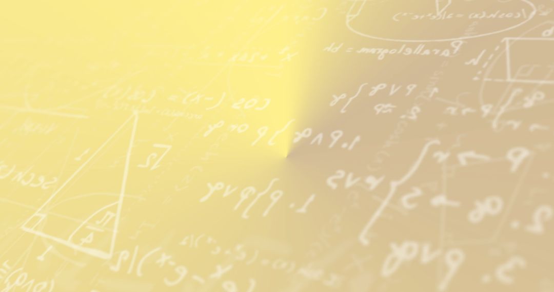 Abstract Background of Mathematical Equations with Yellow Gradient