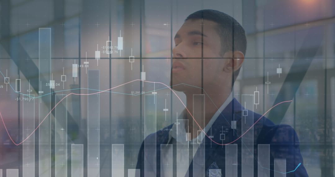 Serious Business Professional Analyzing Graph Data Trends