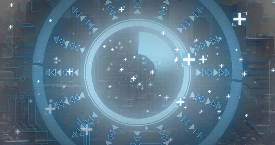 Futuristic Digital Interface Analyzing Cityscape Image Processing