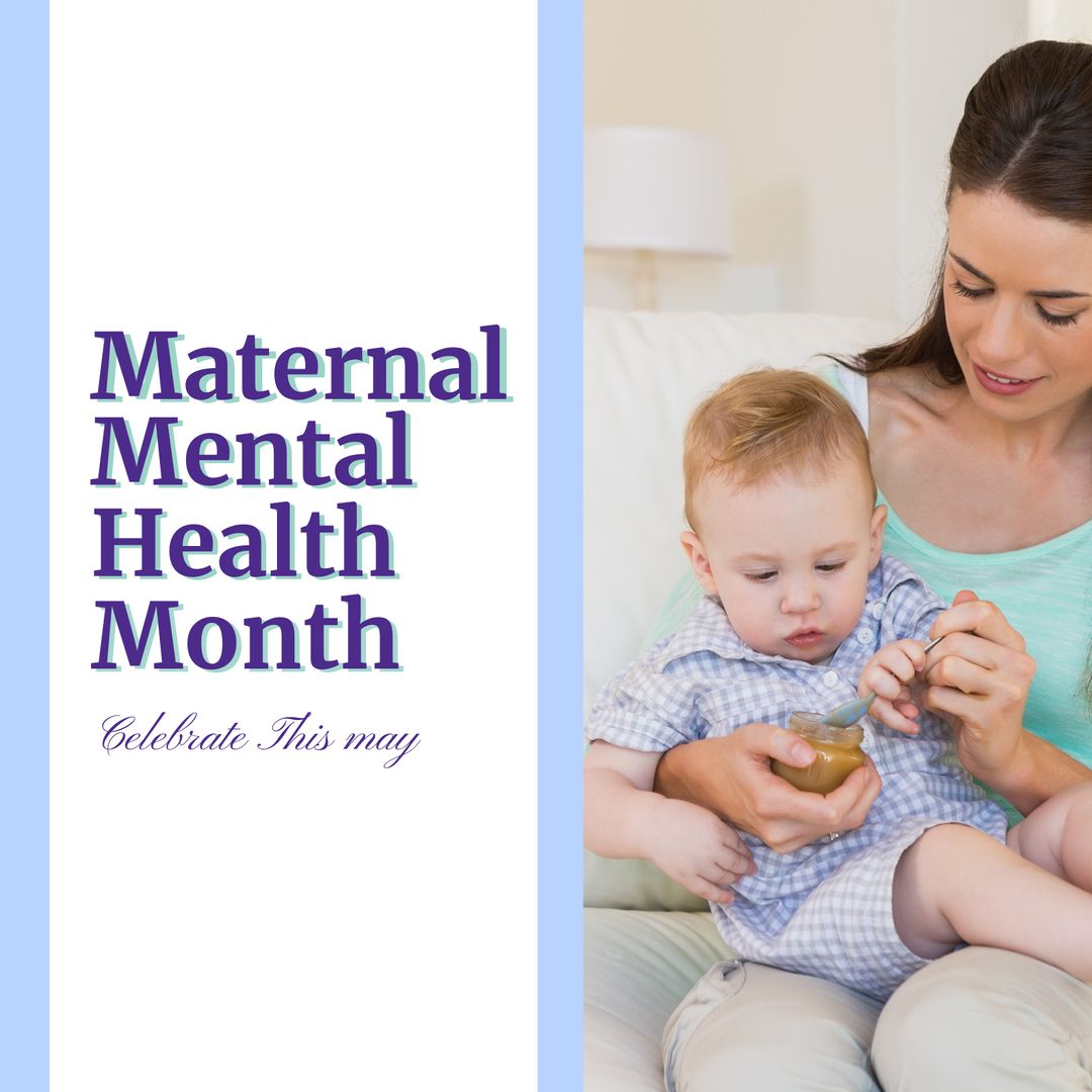 Celebrating Maternal Mental Health Month with Mother and Child - Download Free Stock Templates Pikwizard.com