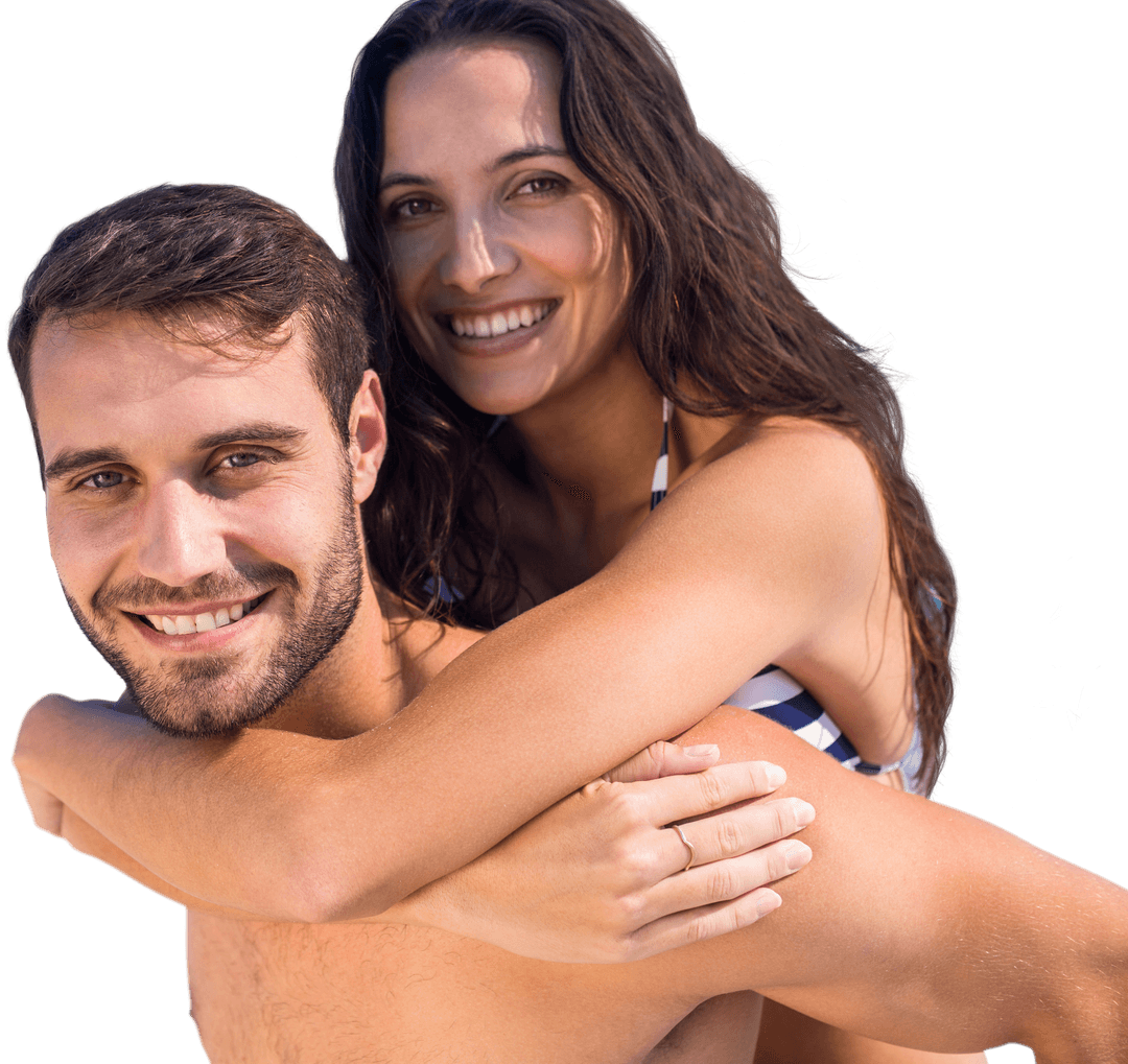 Smiling Couple Enjoying Summer Holiday Transparent Vector