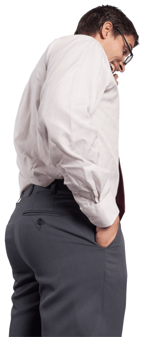 Transparent Young Man Checking Messages on His Smartphone