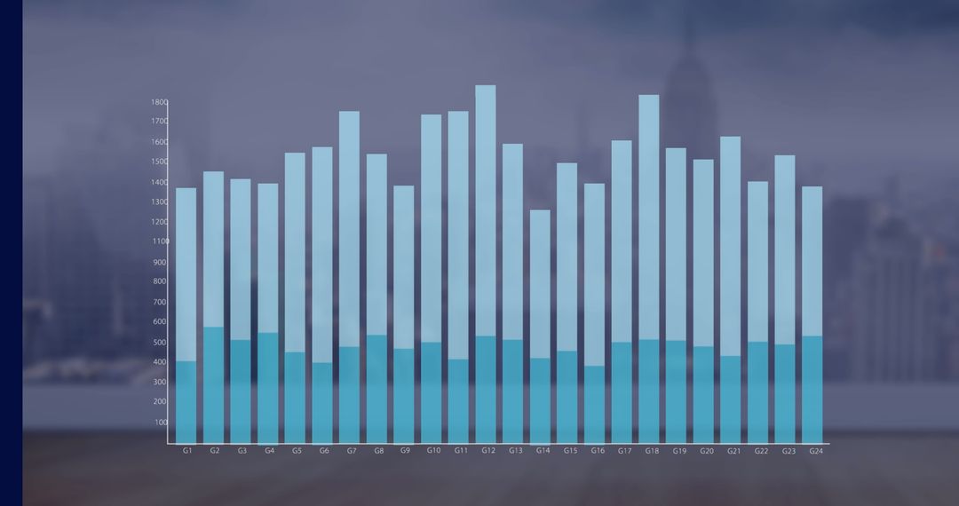Digital Financial Graph Overlay on Cityscape