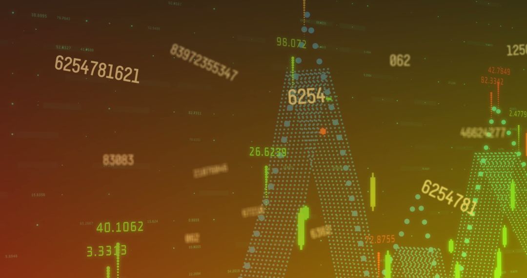 Floating Business Figures in Digital Finance Display
