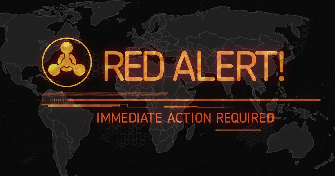 Red Alert Warning Message over Global Map - Free Images, Stock Photos and Pictures on Pikwizard.com