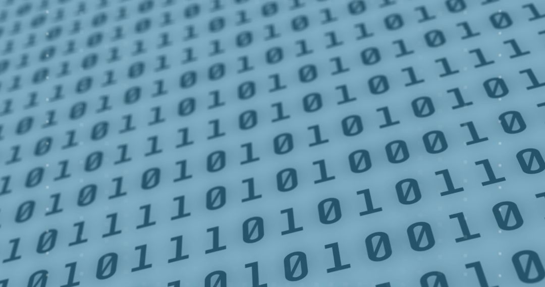 Binary Code on Digital Screen Symbolizing Technology Concepts