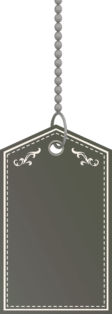 Blank Label with Chain on Transparent Background for Retail Design