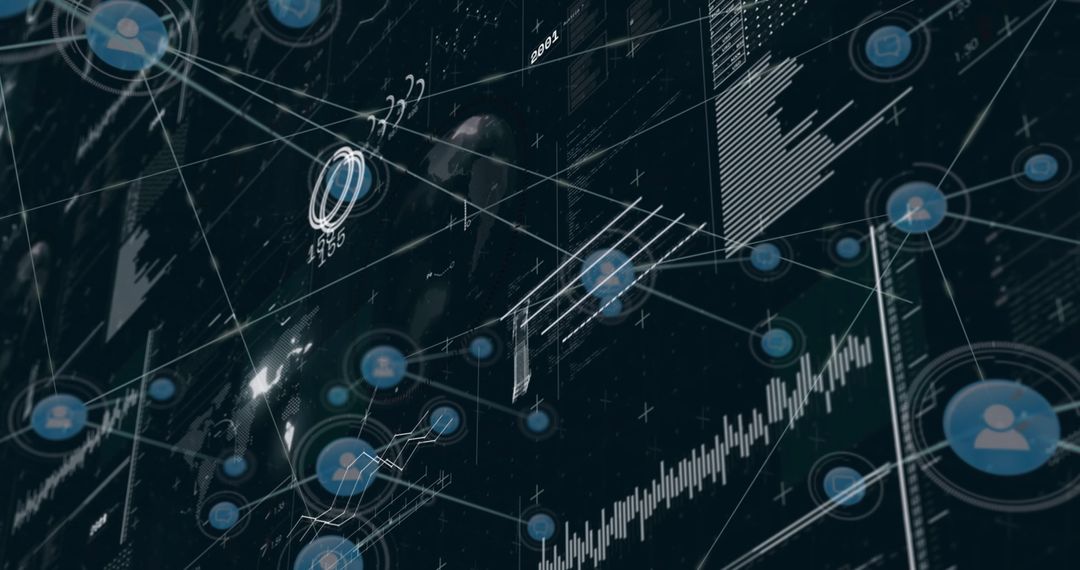 digital network of connections and data processing interface - Free Images, Stock Photos and Pictures on Pikwizard.com