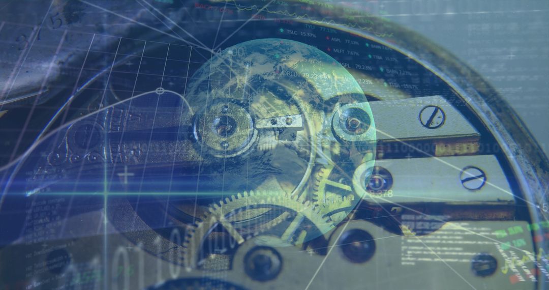 Digital Finance Concept with Globe and Machine Interface