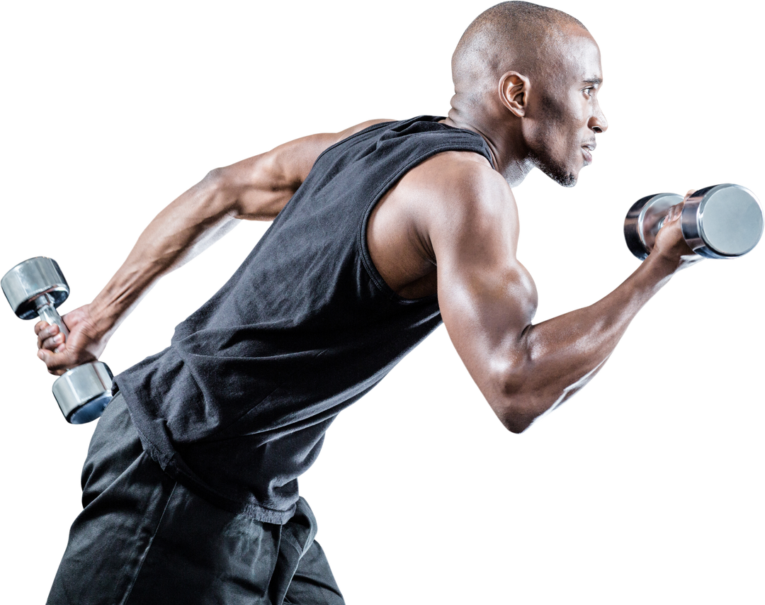 Strong Athletic Man Running with Dumbbell Transparent Background - Download Free Stock Images Pikwizard.com