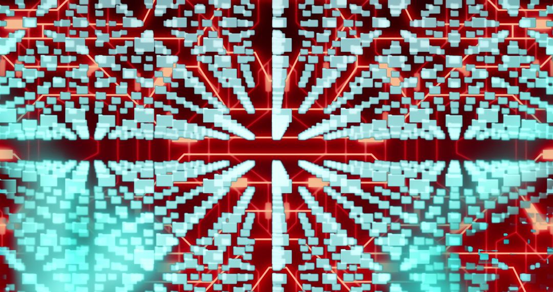 Digital Data Network with Glowing Connective Nodes