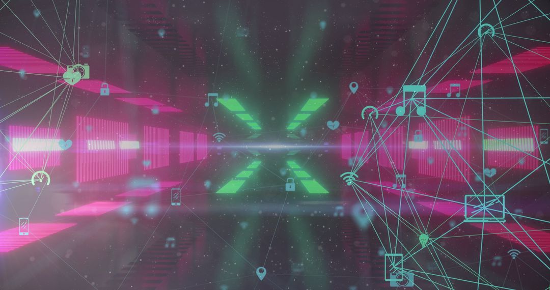 Global Digital Communication Network with Futuristic Interface