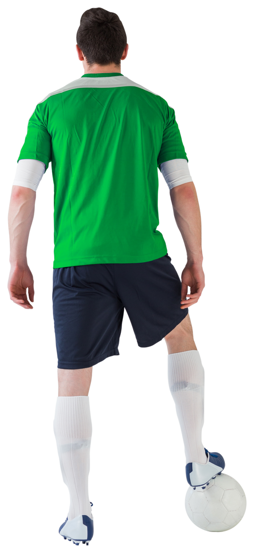 Transparent Football Player in Green Kit with Ball - Download Free Stock Images Pikwizard.com