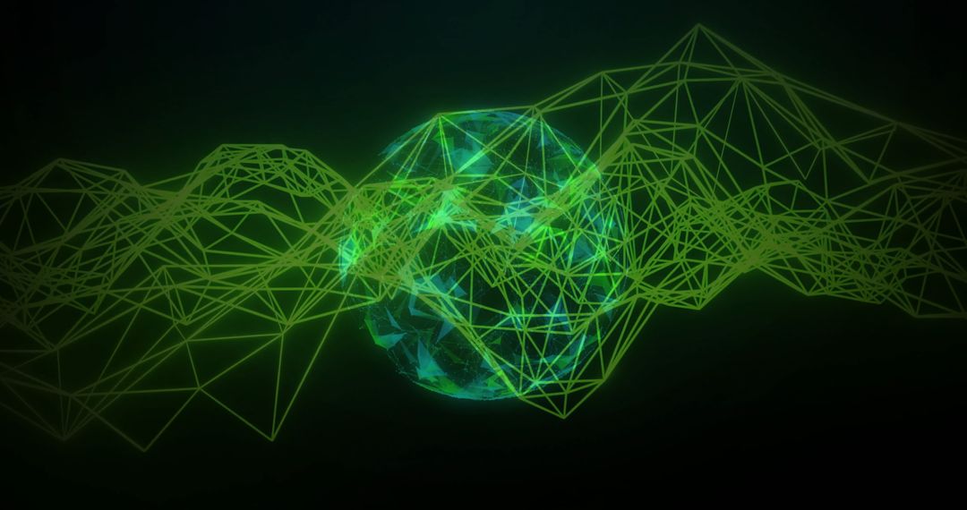 Abstract Digital Globe with Data Network Overlay