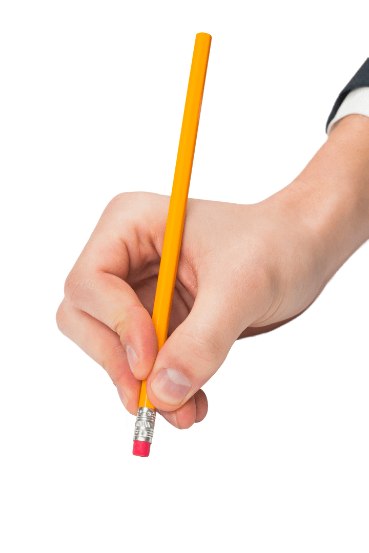 Hand Erasing with Pencil on Transparent Background