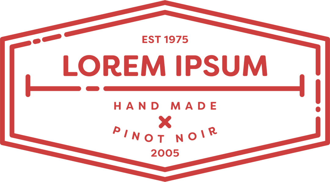 Transparent Handmade Signage Logo Label Design in Red