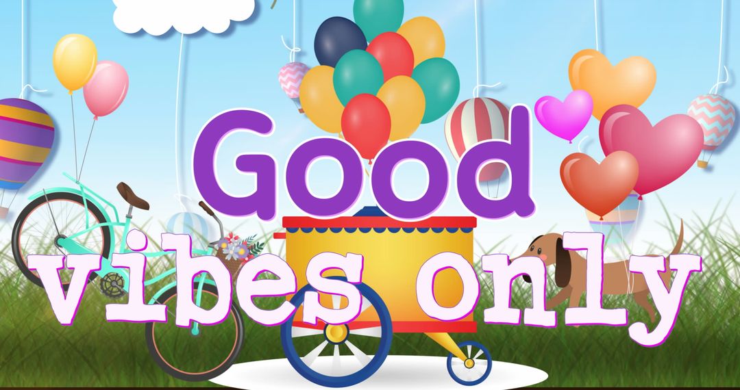 Good Vibes Only With Balloons and Bicycles