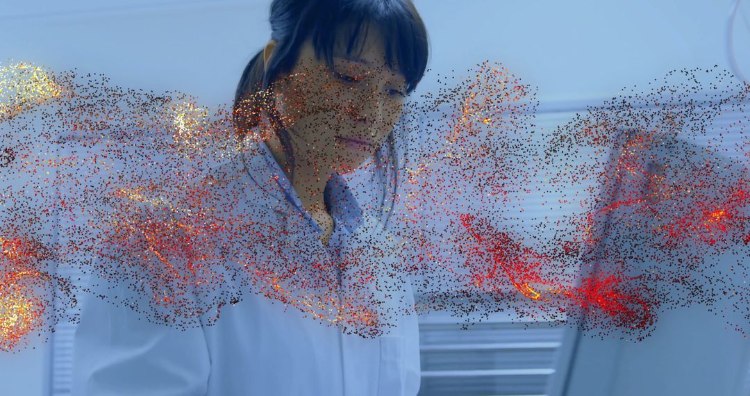 Innovative Scientist Examining Holographic Energy Particles