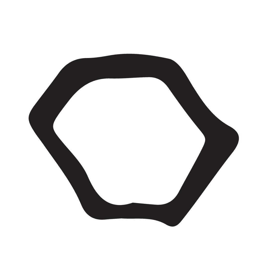 Abstract Organic Black Shape on Transparent Background