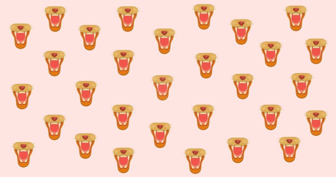 Repeating Lion Maws on Beige Background Pattern
