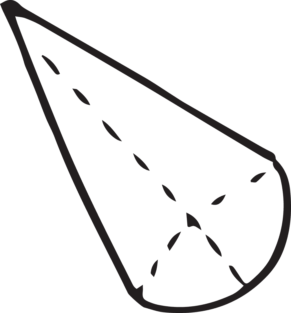 Transparent Black Line Drawing of Geometric Cone