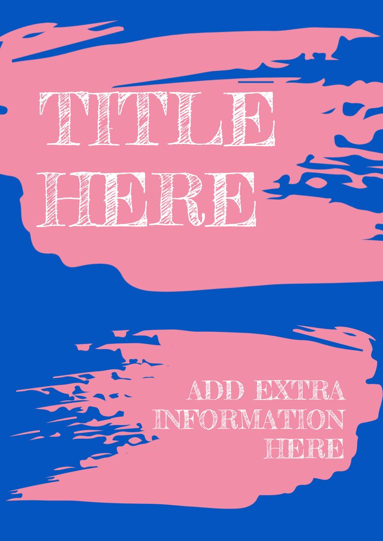 Dynamic Pink Brush Strokes on Blue Graphic Template