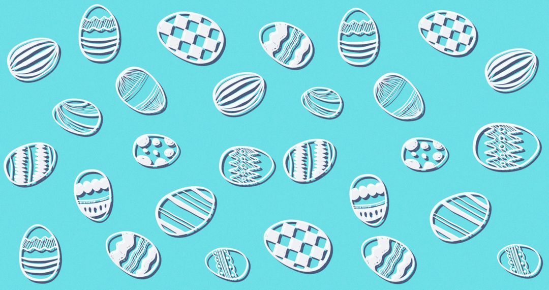 Patterned Easter Eggs Seamless Loop on Turquoise Background