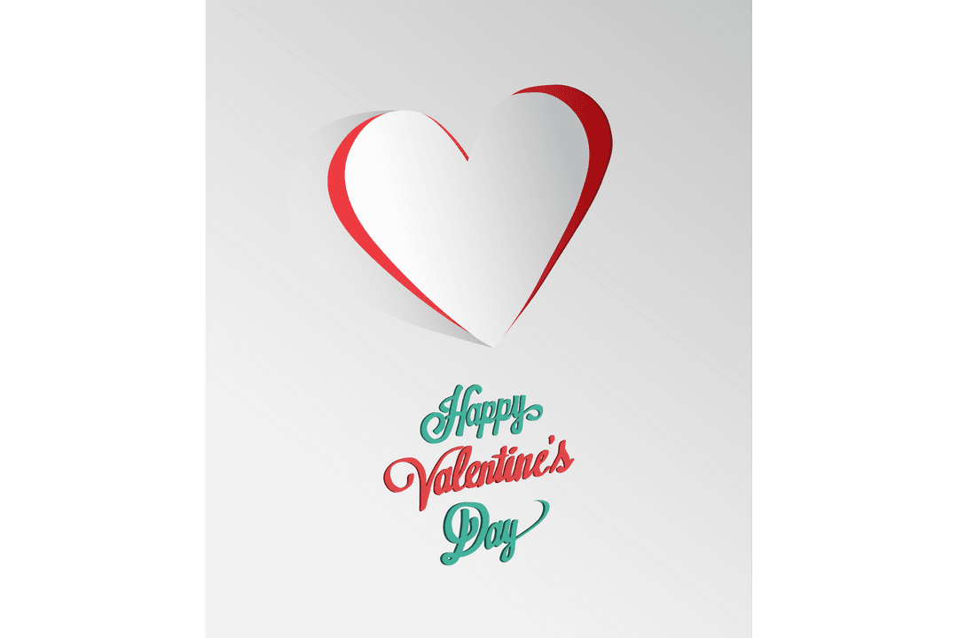 Valentine's Day Card with Colorful Heart and Stylish Text