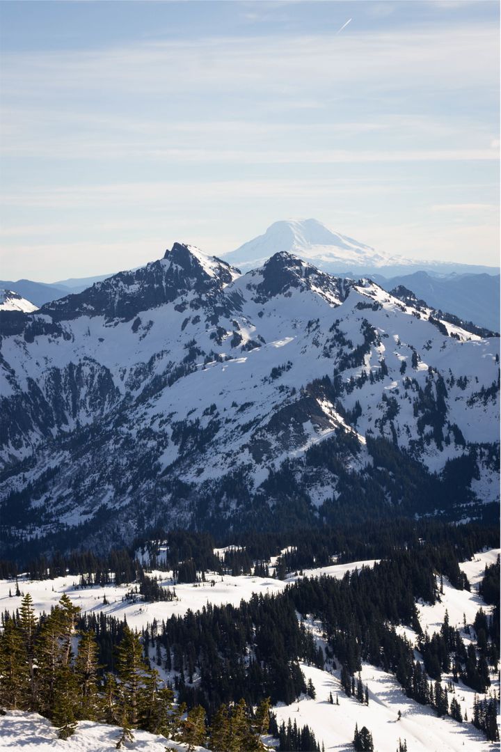 Snow-Capped Mountain Range with Clear Blue Sky - Free Images, Stock Photos and Pictures on Pikwizard.com