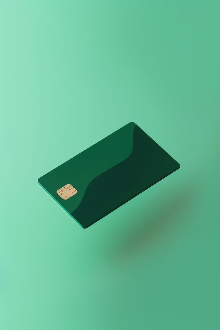Blank green credit card with microchip on green, copy space, created using generative ai technology - Free Images, Stock Photos and Pictures on Pikwizard.com