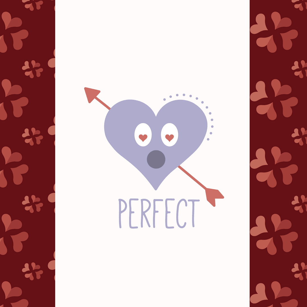 Transparent Purple Heart with Arrow Illustration for Valentine's Day