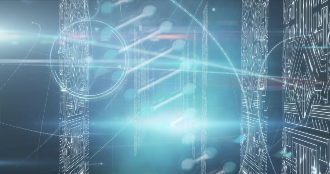 Futuristic DNA Sequence with Digital Microprocessor Background
