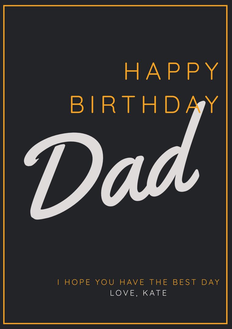 Elegant Birthday Card Template with Modern Typography for Dad - Download Free Stock Templates Pikwizard.com