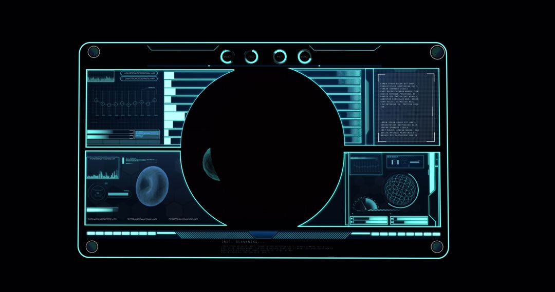 Futuristic Digital Interface with Advanced Analytics Graphics