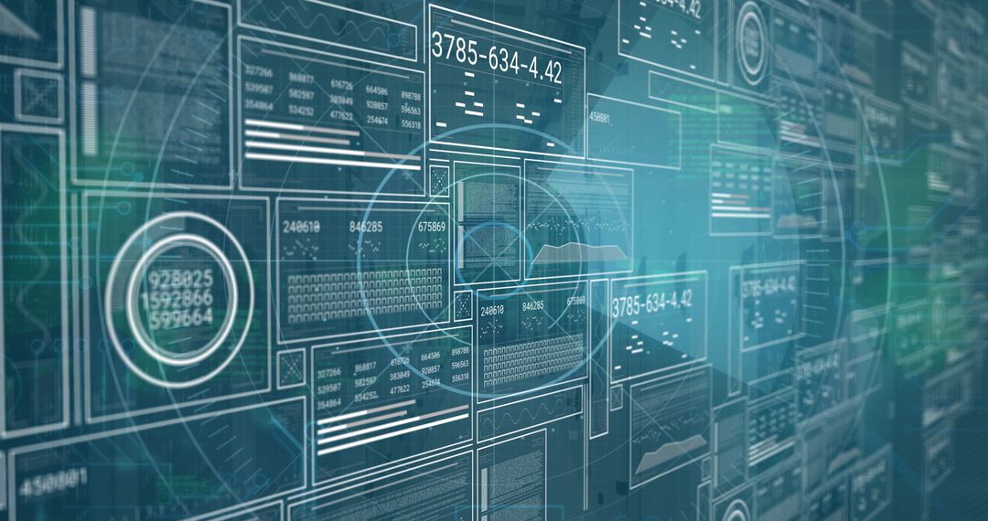 Digital Interface Showing Data Security and Networking - Free Images, Stock Photos and Pictures on Pikwizard.com