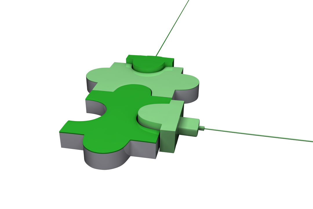 Green Puzzle Pieces with Plugs and Transparent Background Vector - Download Free Stock Images Pikwizard.com