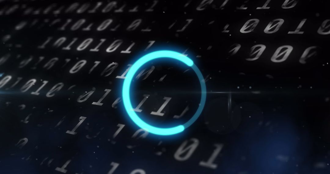 Loading Ring over Binary Code Background