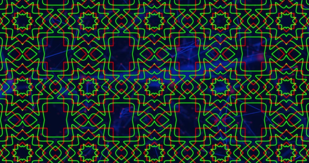 Colorful Geometric Star Patterns on Dark Background