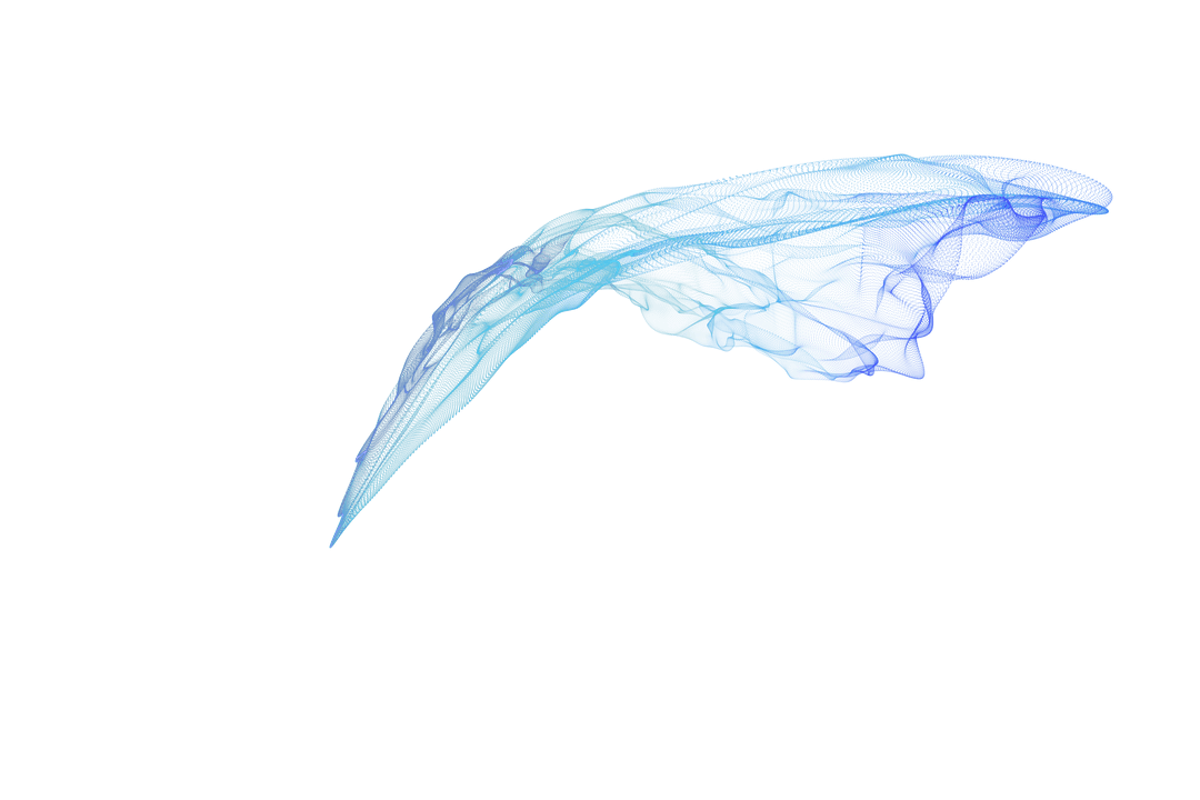 Abstract Blue Digital Shape on Transparent Background