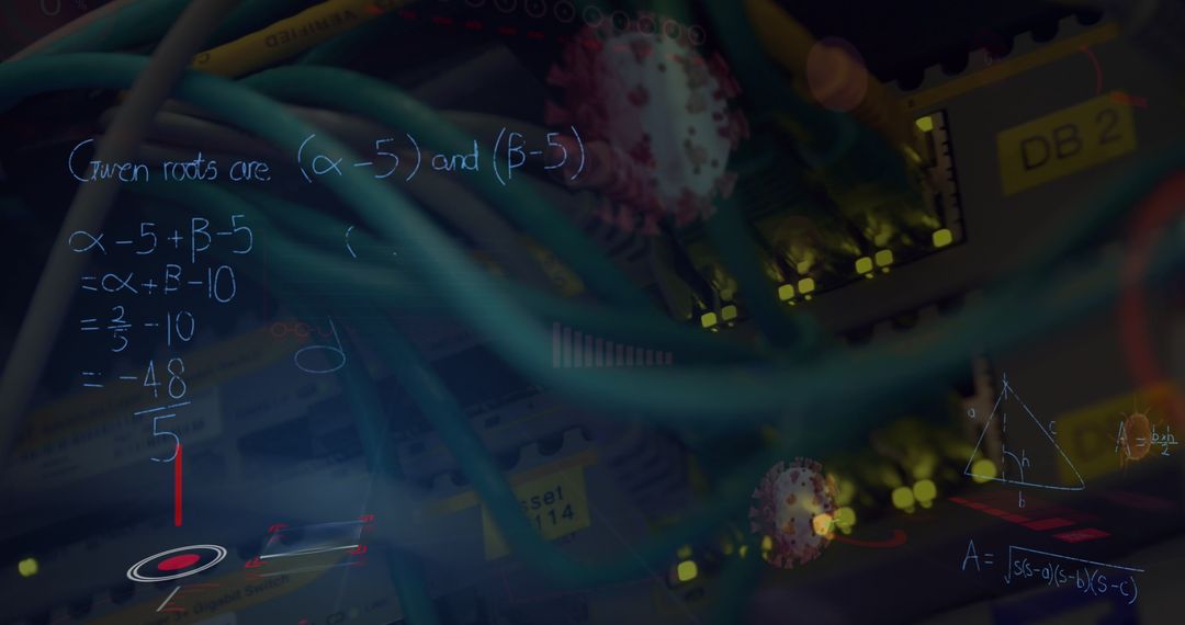 Futuristic Digital Interface With COVID-19 Data and Server Room