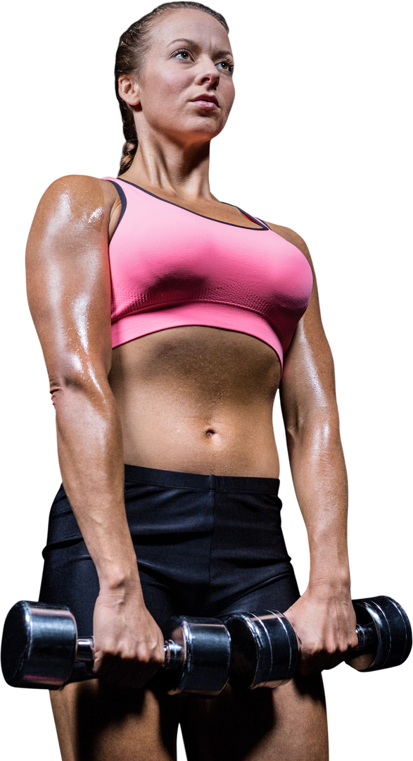 Woman Exercising with Dumbbells Isolated on Transparent Background - Download Free Stock Images Pikwizard.com